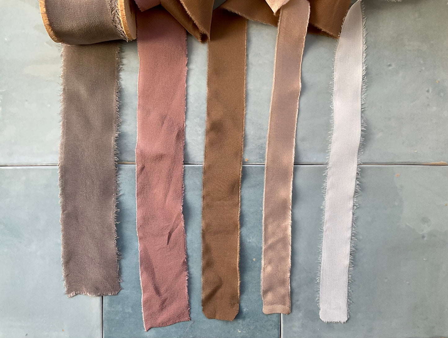 Hand Dyed Silk Ribbon - Mocha