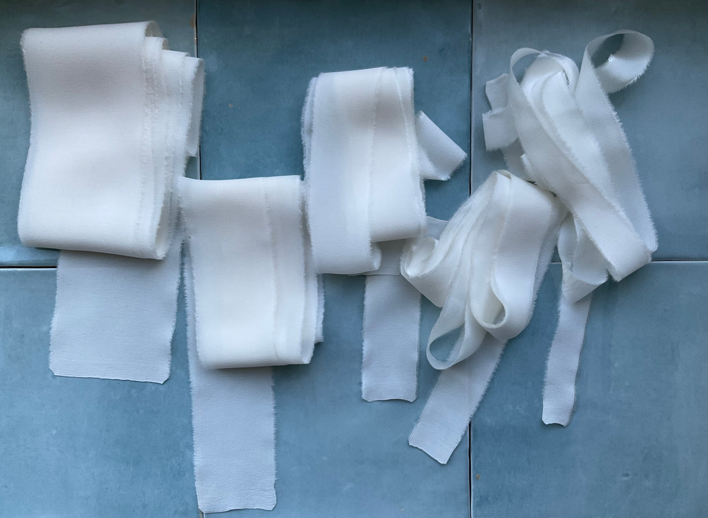 Hand Dyed Silk Ribbon - Ivory