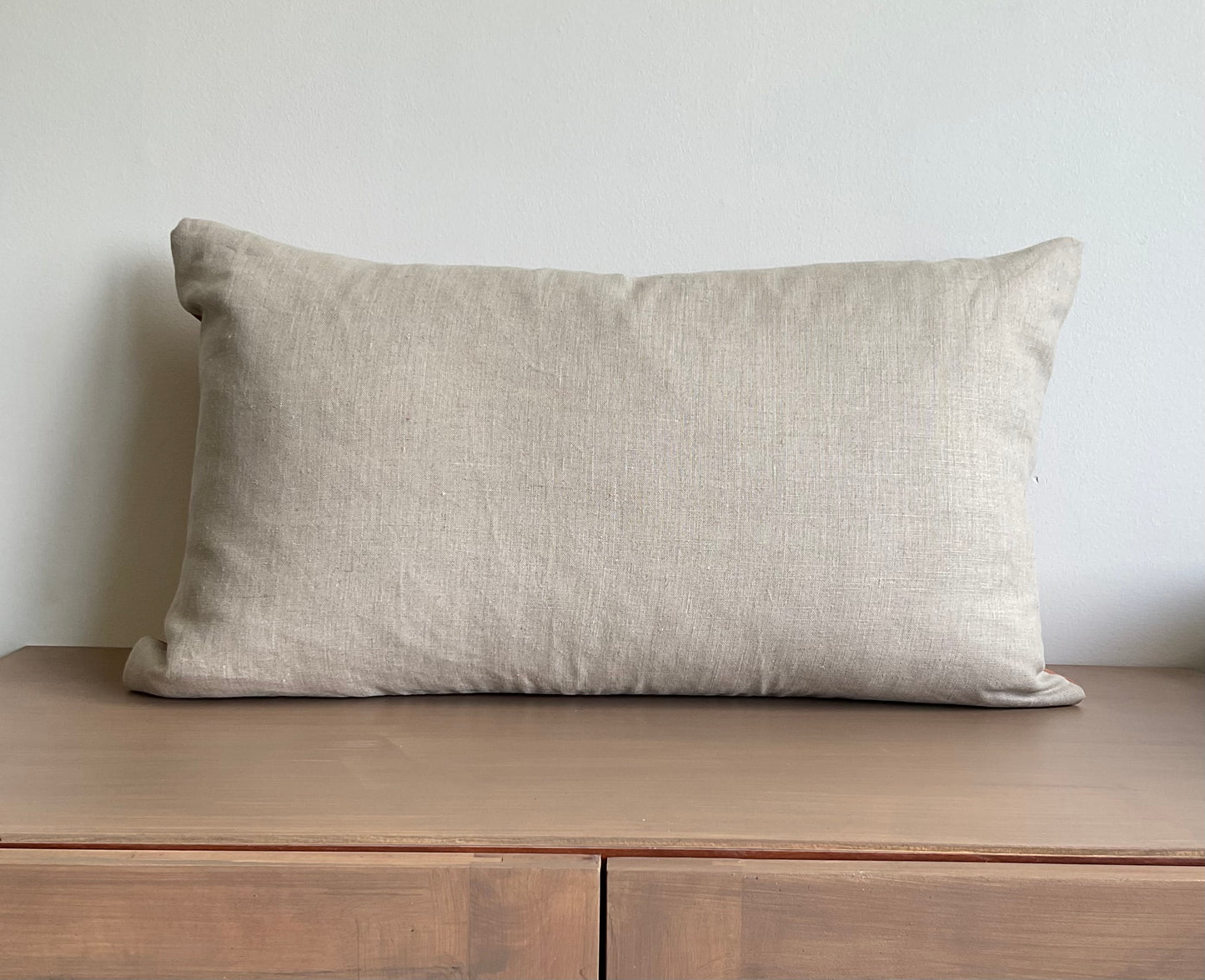 Linen Screen Printed Pillow Cover -  Terracotta