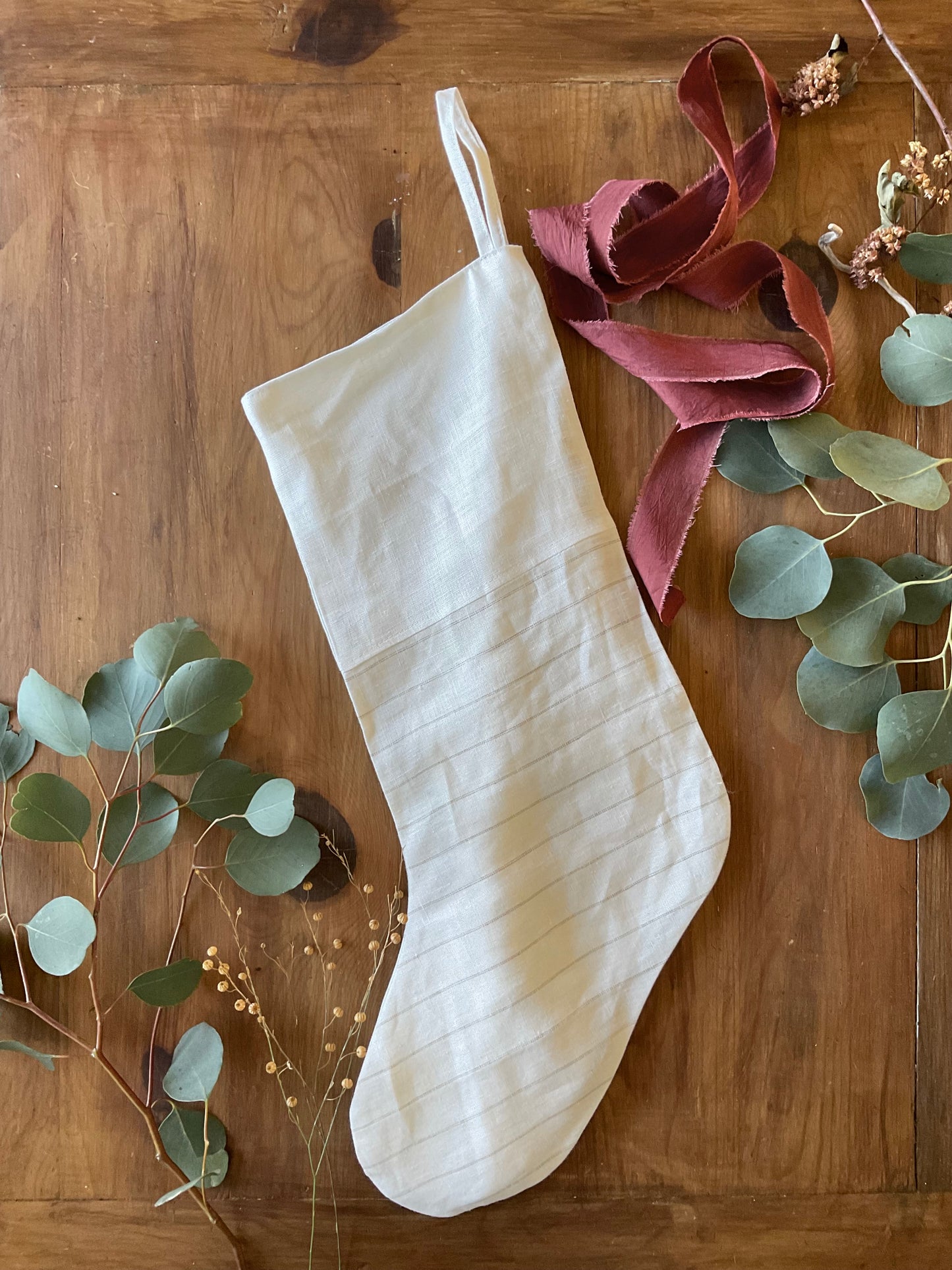 Patchwork Linen Stocking