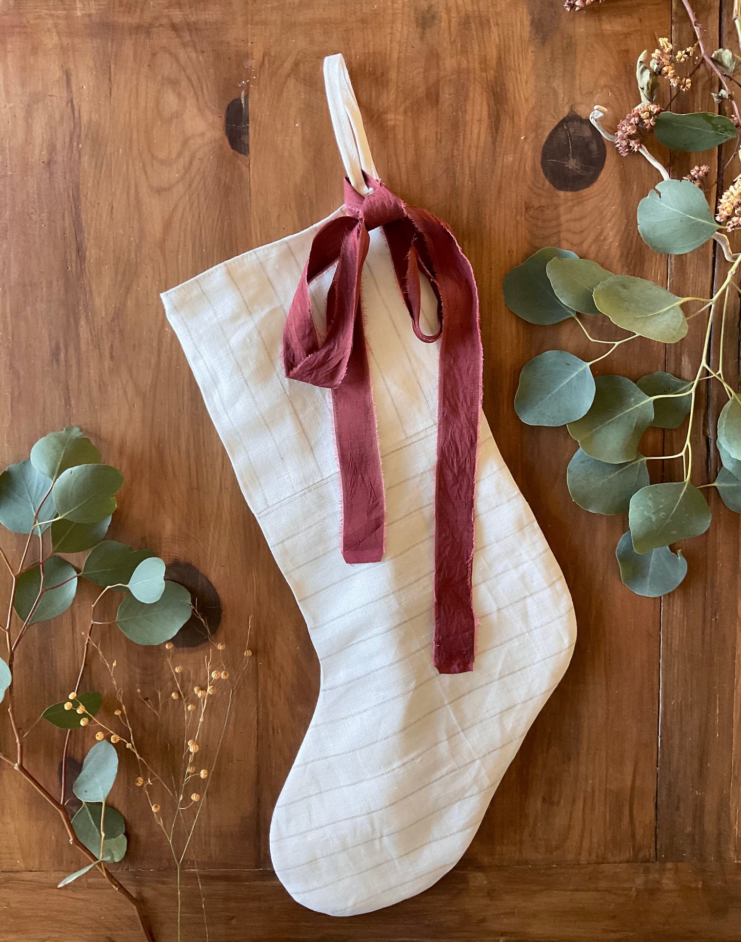 Patchwork Linen Stocking