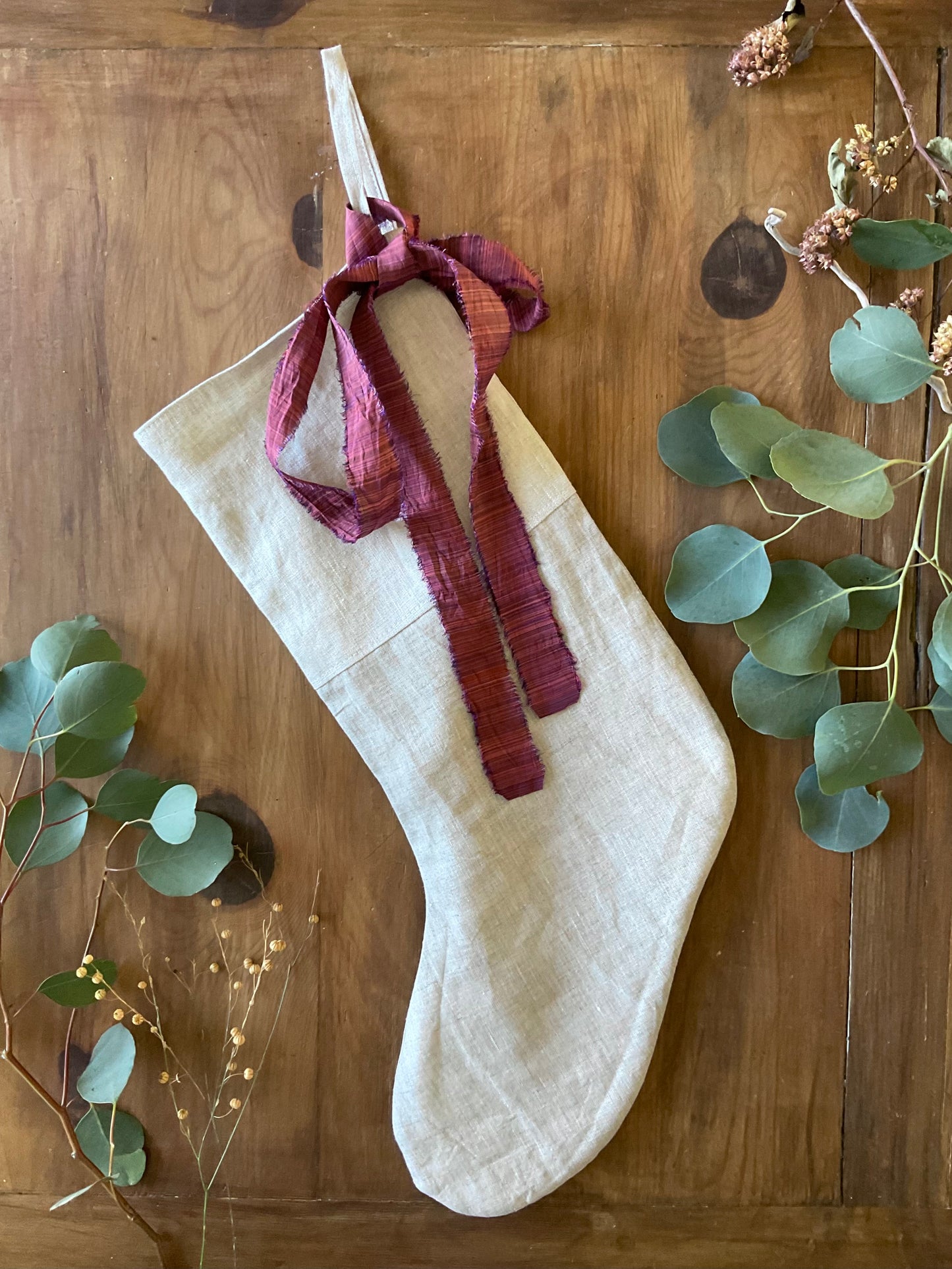 Patchwork Linen Stocking