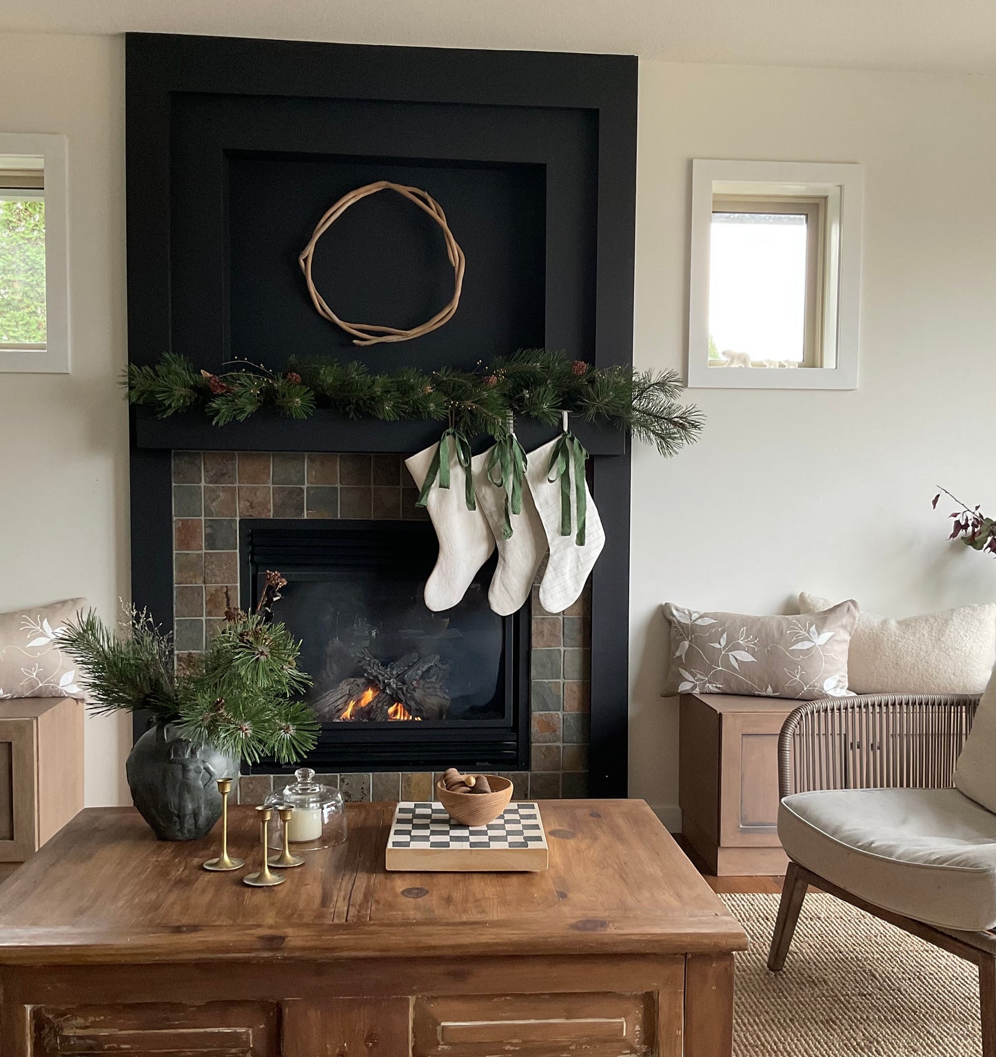 Patchwork Linen Stocking