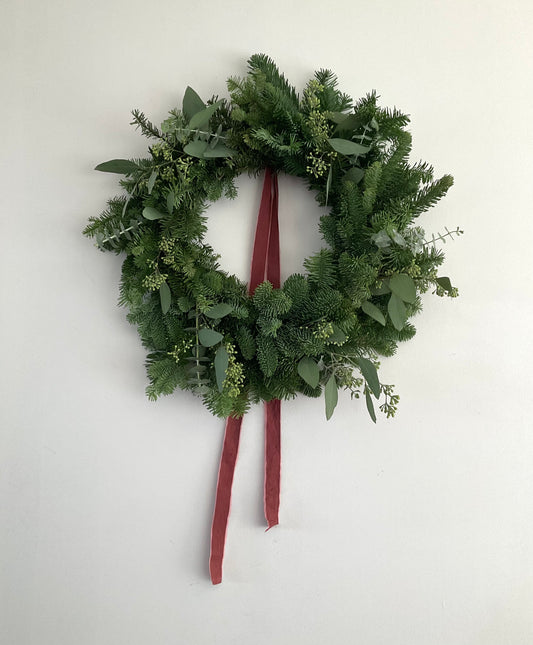 Fresh Seeded Eucalyptus & Noble Fir Wreath