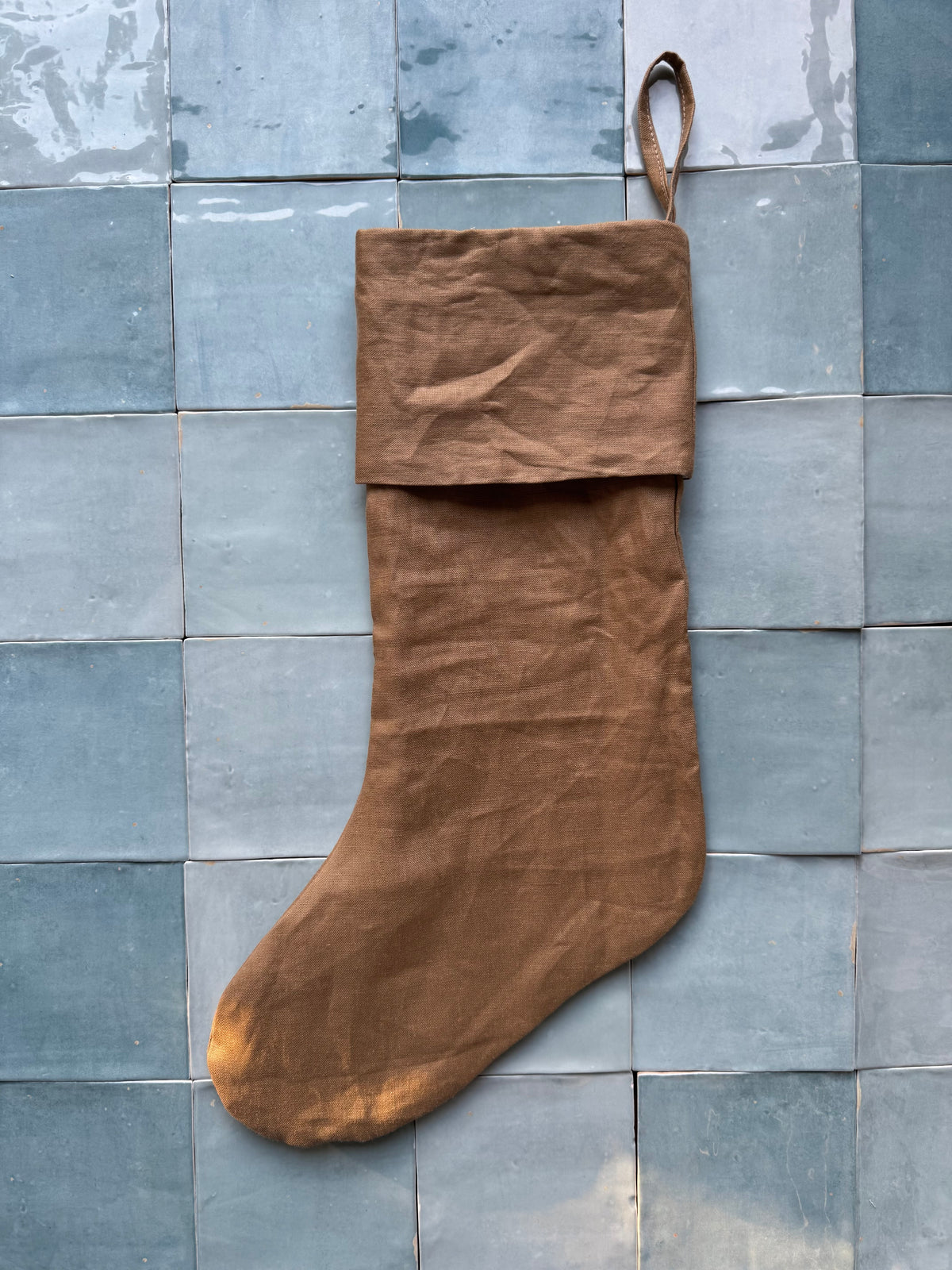 Linen Stocking - Gingerbread
