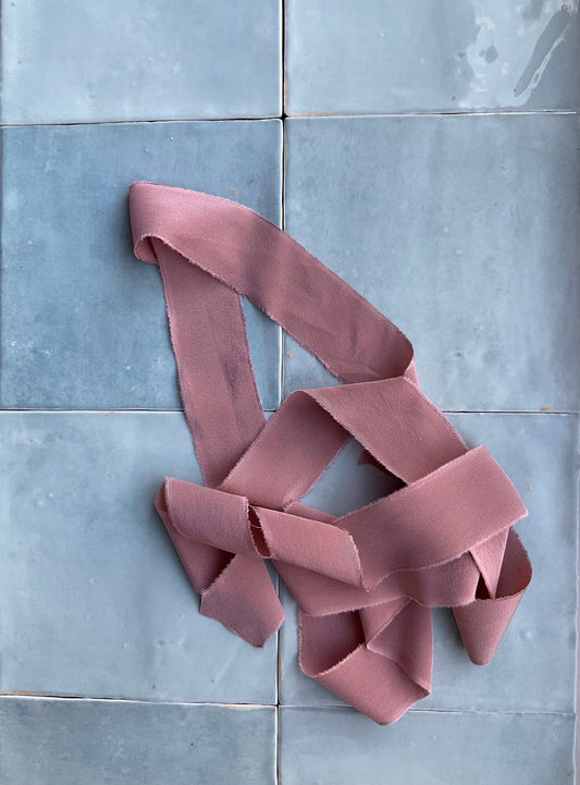 Hand Dyed Silk Ribbon - Mocha